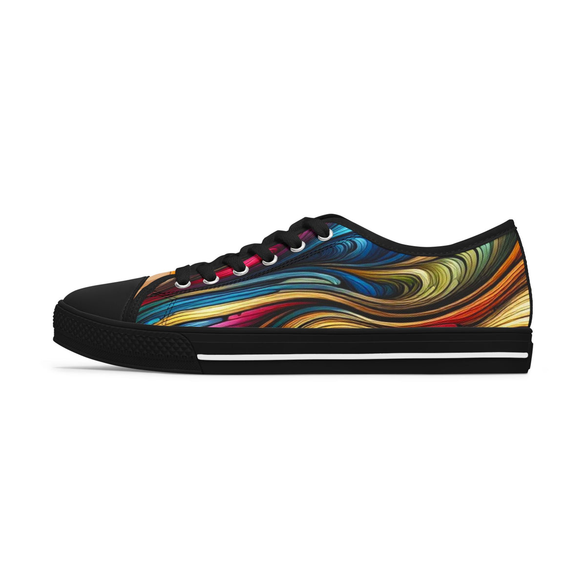 Colorful Abstract Women Low Top Sneakers - Stylish and Vibrant Footwear