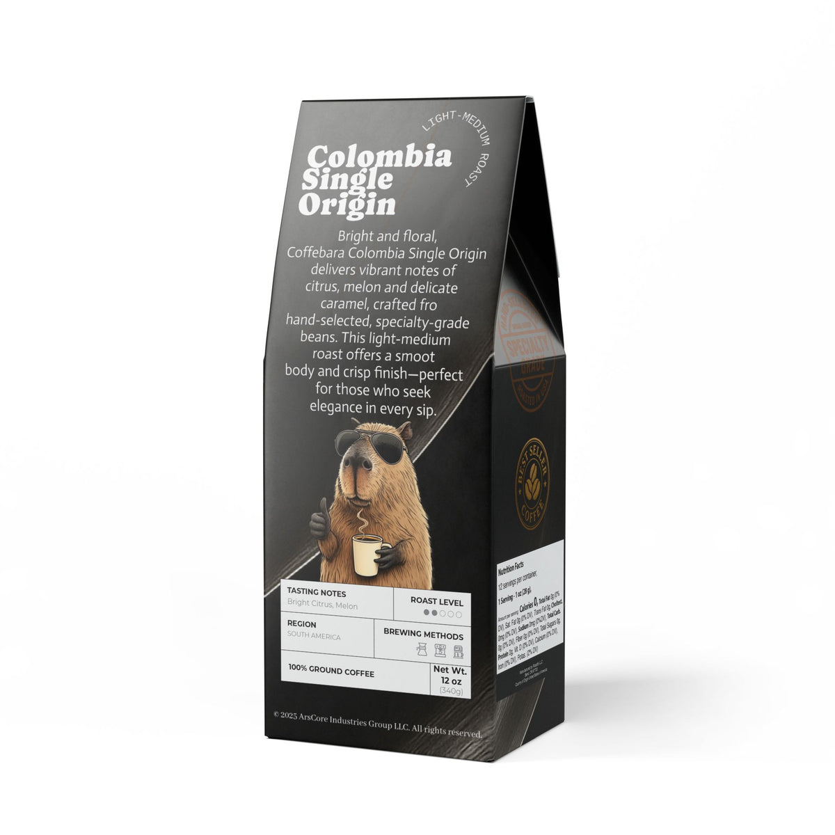 Colombia Single Origin Coffee Light-Medium Roast (12 Oz)