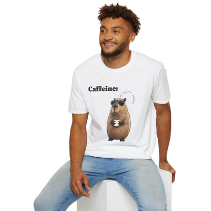 Softstyle T-Shirt Coffee Capybara Funny Unique Design