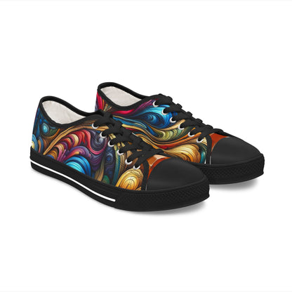 Colorful Abstract Women Low Top Sneakers - Stylish and Vibrant Footwear