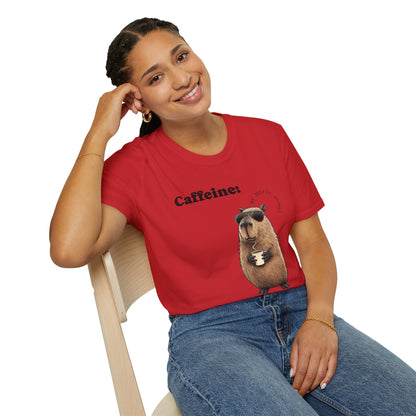 Softstyle T-Shirt Coffee Capybara Funny Unique Design
