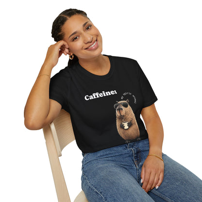 Softstyle T-Shirt Coffee Capybara Funny Unique Design