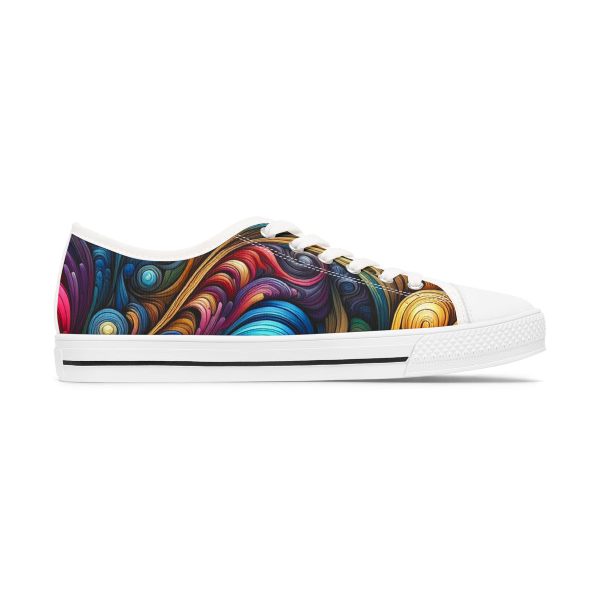 Colorful Abstract Women Low Top Sneakers - Stylish and Vibrant Footwear