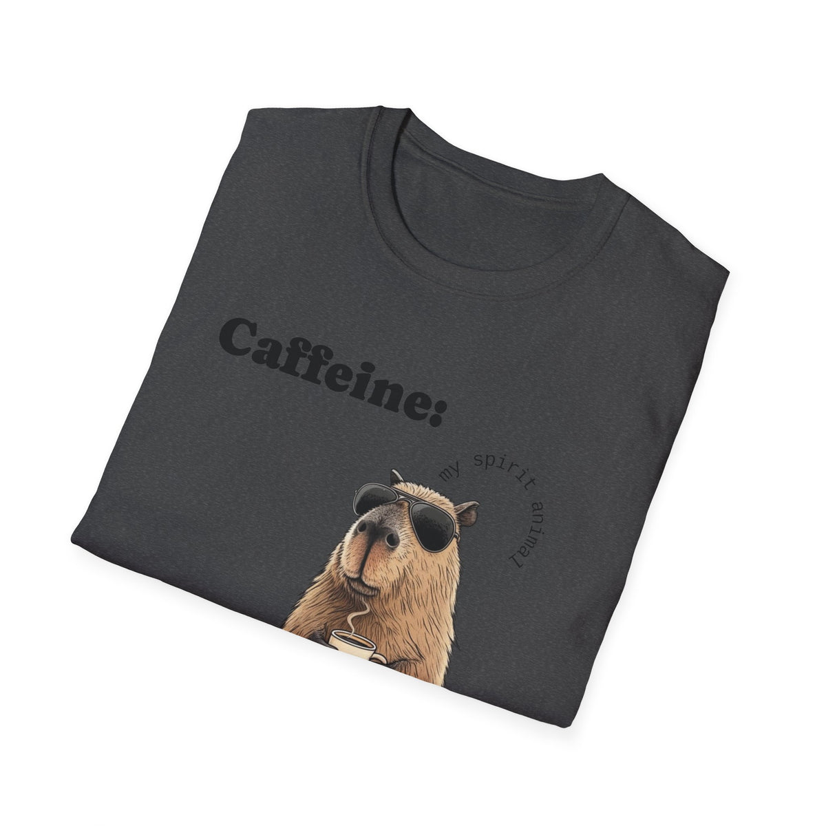 Softstyle T-Shirt Coffee Capybara Funny Unique Design