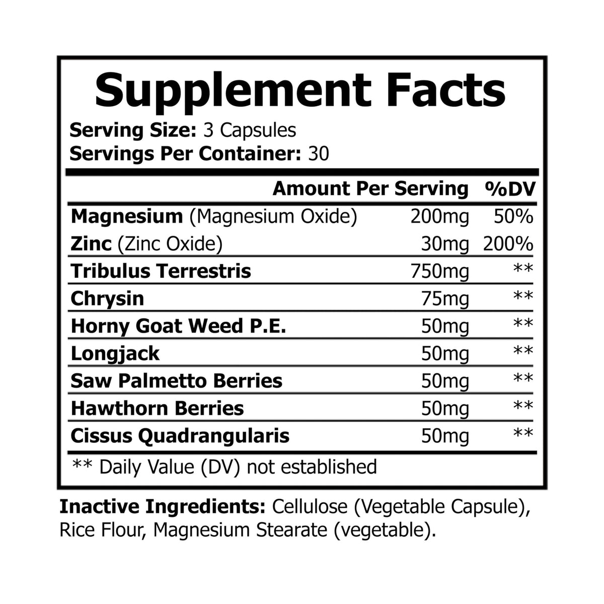 Magnesium Zinc Supplement (90 Capsules) - For Men