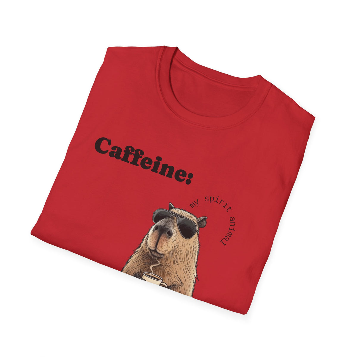 Softstyle T-Shirt Coffee Capybara Funny Unique Design