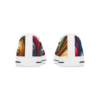 Colorful Abstract Women Low Top Sneakers - Stylish and Vibrant Footwear