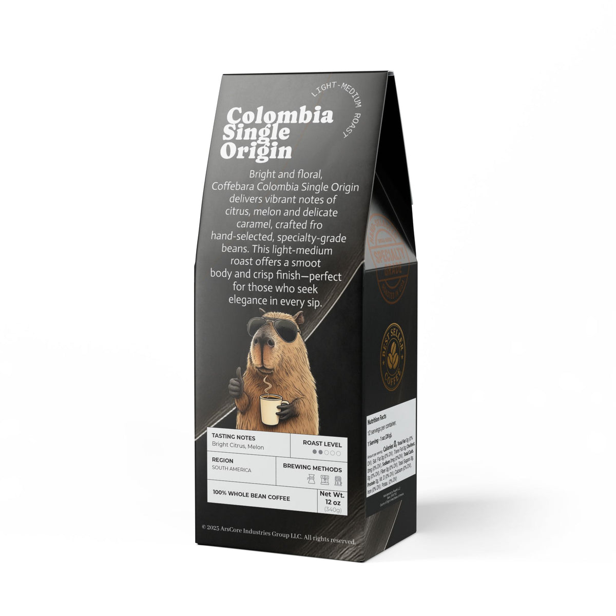Colombia Single Origin Coffee Light-Medium Roast (12 Oz)