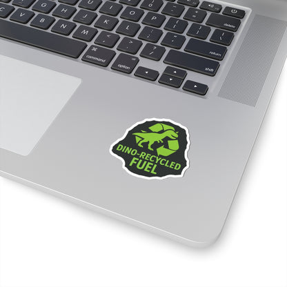 Sticker — Dino-Recycled Fuel Kiss-Cut Sticker (Green T. rex Recycling Logo)