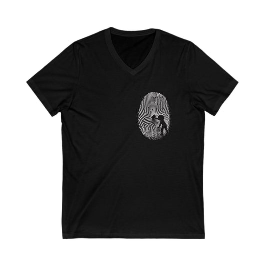 V-Neck Tee Modern Fingerprint Design