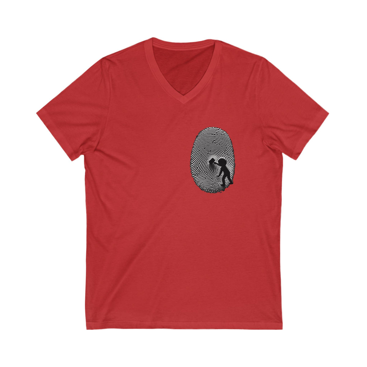 V-Neck Tee Modern Fingerprint Design