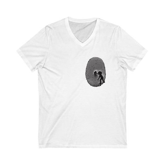 V-Neck Tee Modern Fingerprint Design