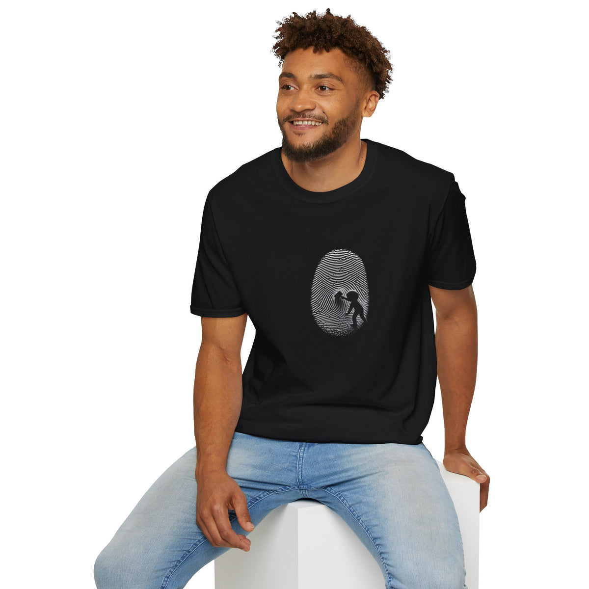Unisex Softstyle T-Shirt – Fingerprint Design with Poetic Quote