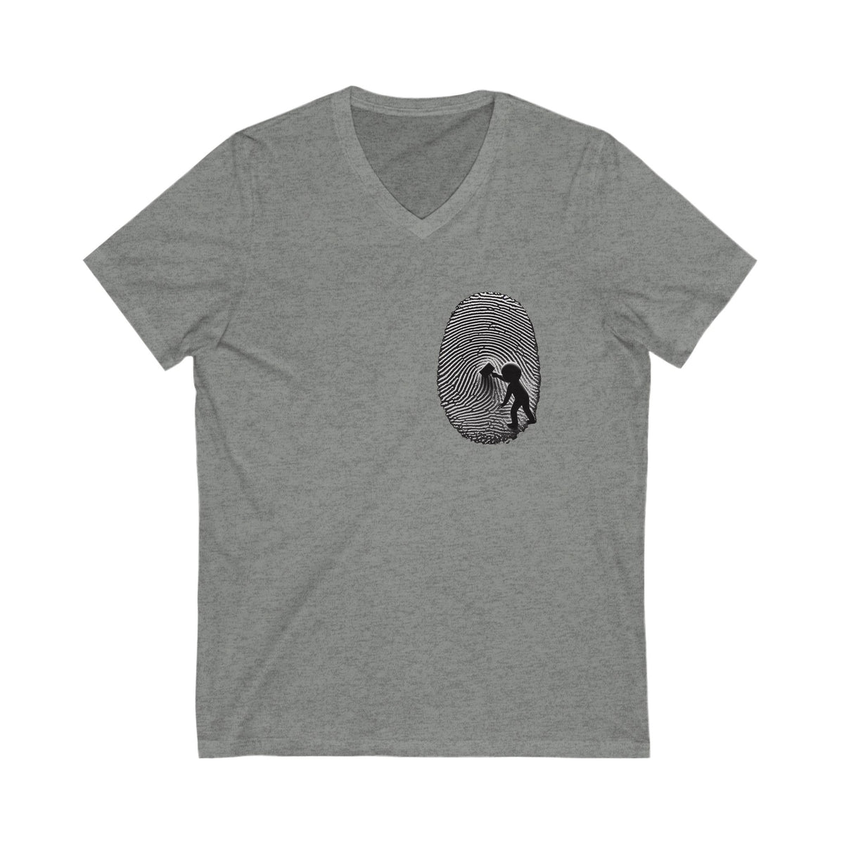 V-Neck Tee Modern Fingerprint Design