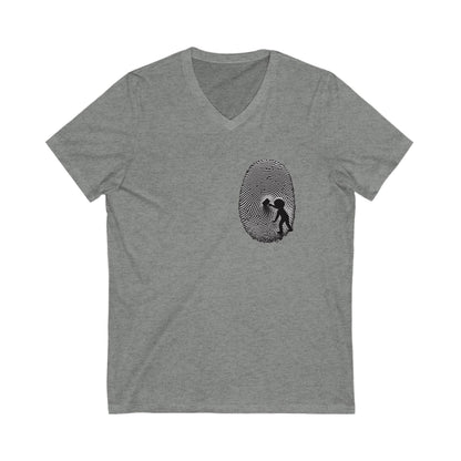 V-Neck Tee Modern Fingerprint Design