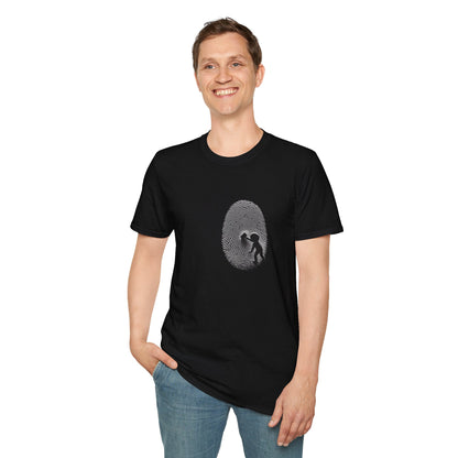 Unisex Softstyle T-Shirt – Fingerprint Design with Poetic Quote