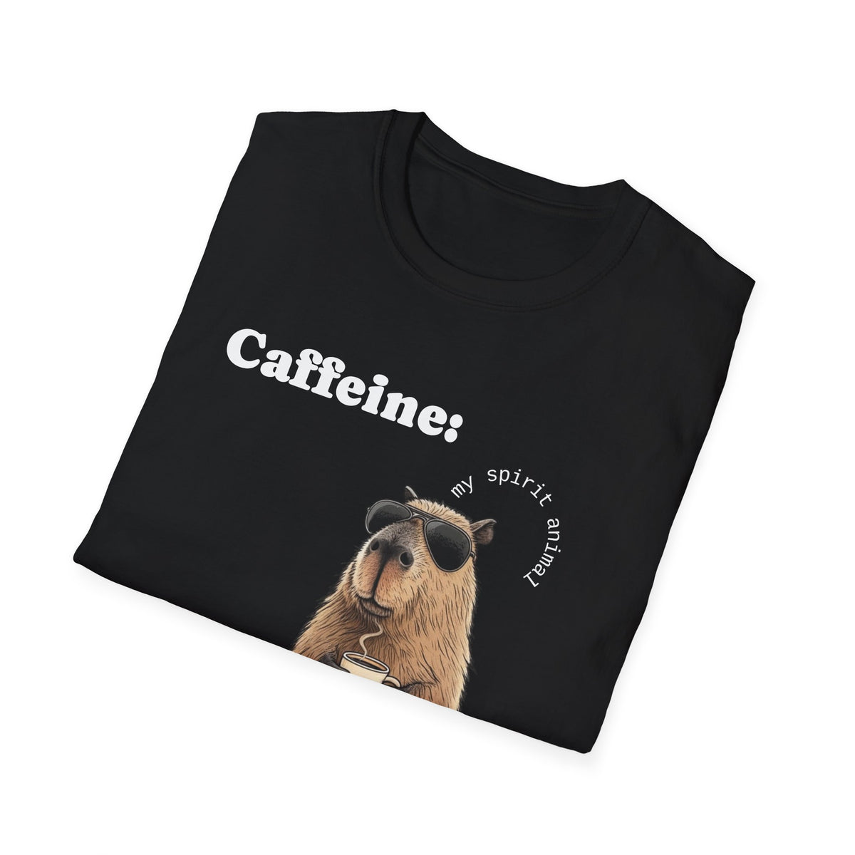 Softstyle T-Shirt Coffee Capybara Funny Unique Design
