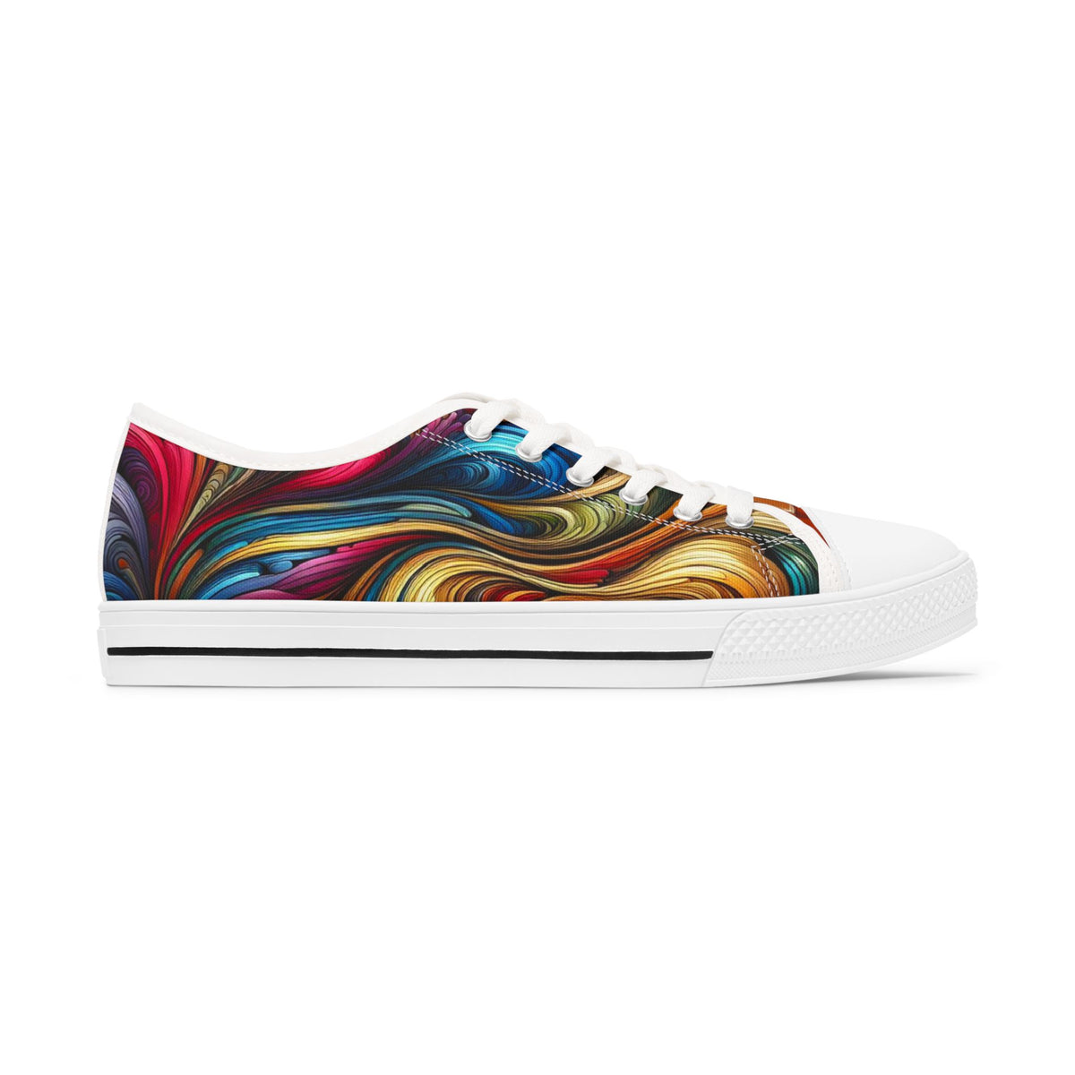 Colorful Abstract Women Low Top Sneakers - Stylish and Vibrant Footwear