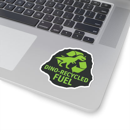 Sticker — Dino-Recycled Fuel Kiss-Cut Sticker (Green T. rex Recycling Logo)