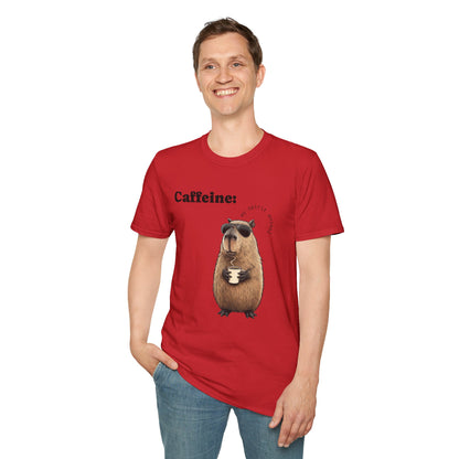 Softstyle T-Shirt Coffee Capybara Funny Unique Design