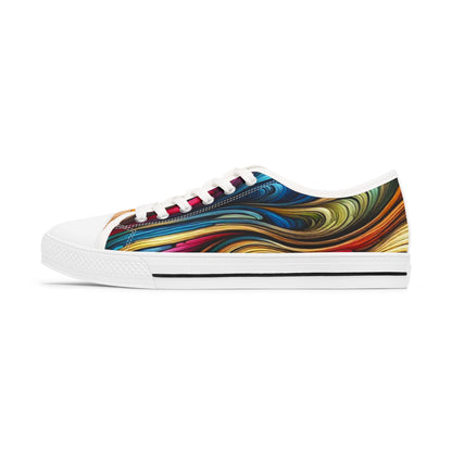 Colorful Abstract Women Low Top Sneakers - Stylish and Vibrant Footwear