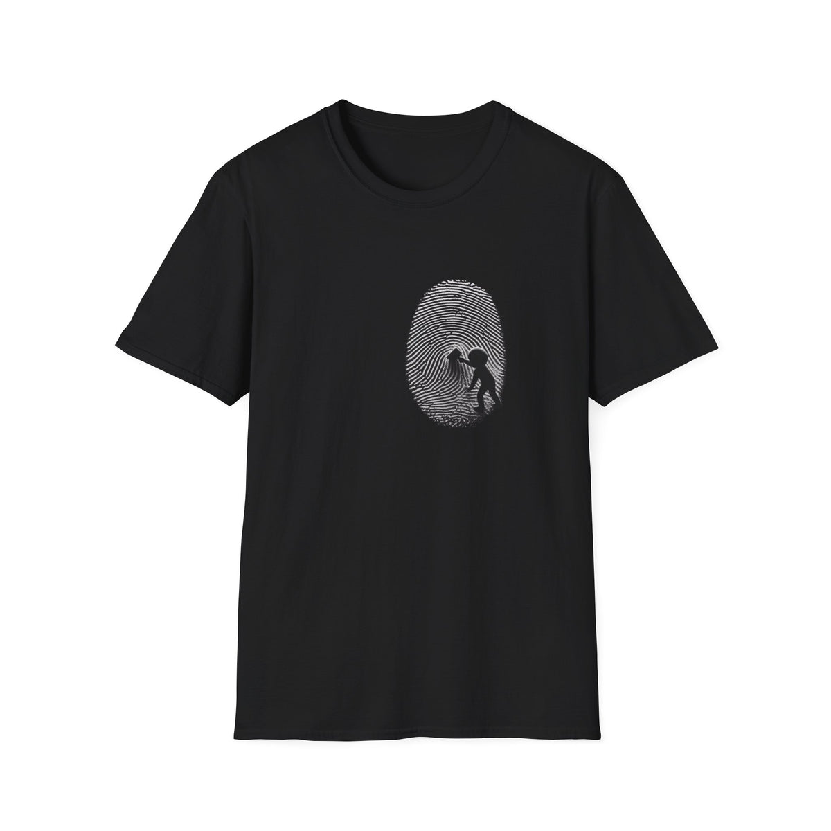 Unisex Softstyle T-Shirt – Fingerprint Design with Poetic Quote