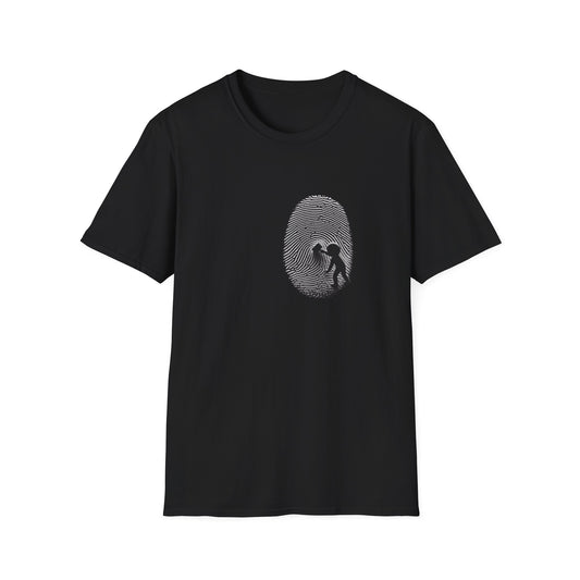 Unisex Softstyle T-Shirt – Fingerprint Design with Poetic Quote
