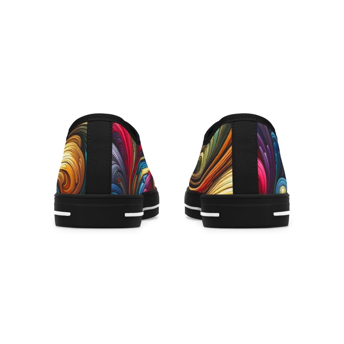 Colorful Abstract Women Low Top Sneakers - Stylish and Vibrant Footwear