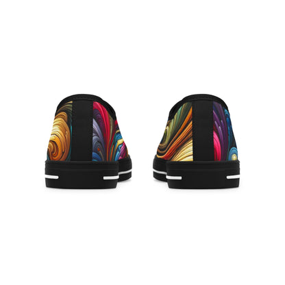 Colorful Abstract Women Low Top Sneakers - Stylish and Vibrant Footwear