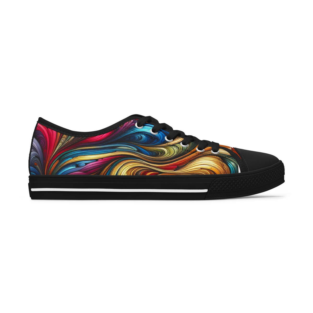 Colorful Abstract Women Low Top Sneakers - Stylish and Vibrant Footwear