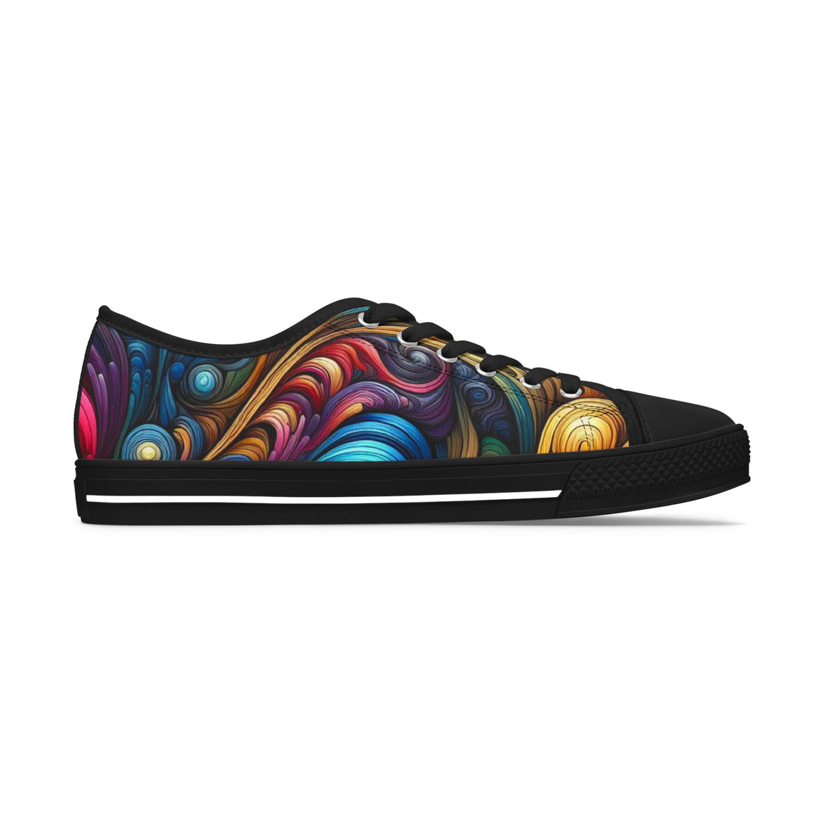 Colorful Abstract Women Low Top Sneakers - Stylish and Vibrant Footwear