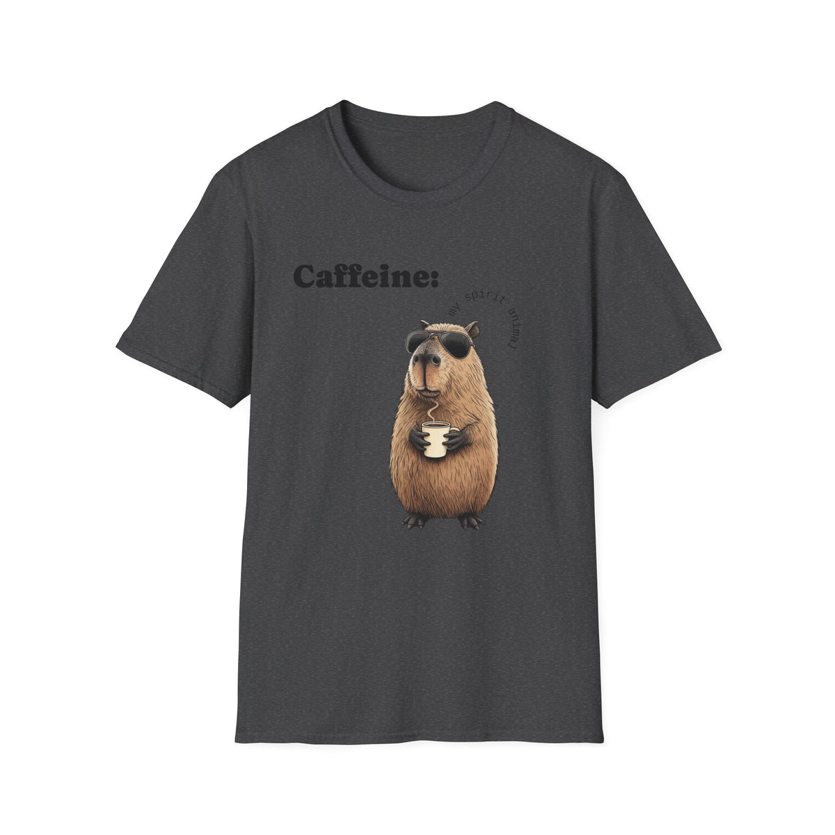 Softstyle T-Shirt Coffee Capybara Funny Unique Design